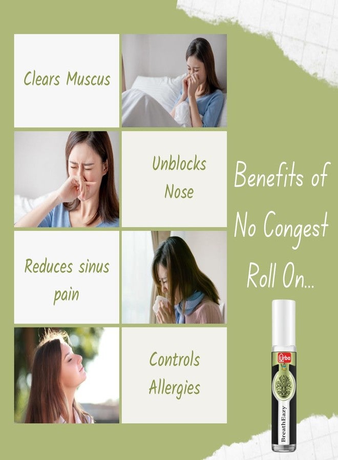 Urba BreathEazy Roll-On - Fast Nasal Congestion Relief - 10ml | Natural Relief for Blocked Sinuses and Nose Congestion| with Eucalyptus Oil, Peppermint Oil, and Ajwain | Cold Relief Roll-On - Image 5