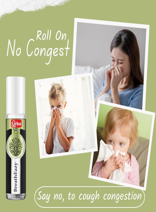Urba BreathEazy Roll-On - Fast Nasal Congestion Relief - 10ml | Natural Relief for Blocked Sinuses and Nose Congestion| with Eucalyptus Oil, Peppermint Oil, and Ajwain | Cold Relief Roll-On - Image 2