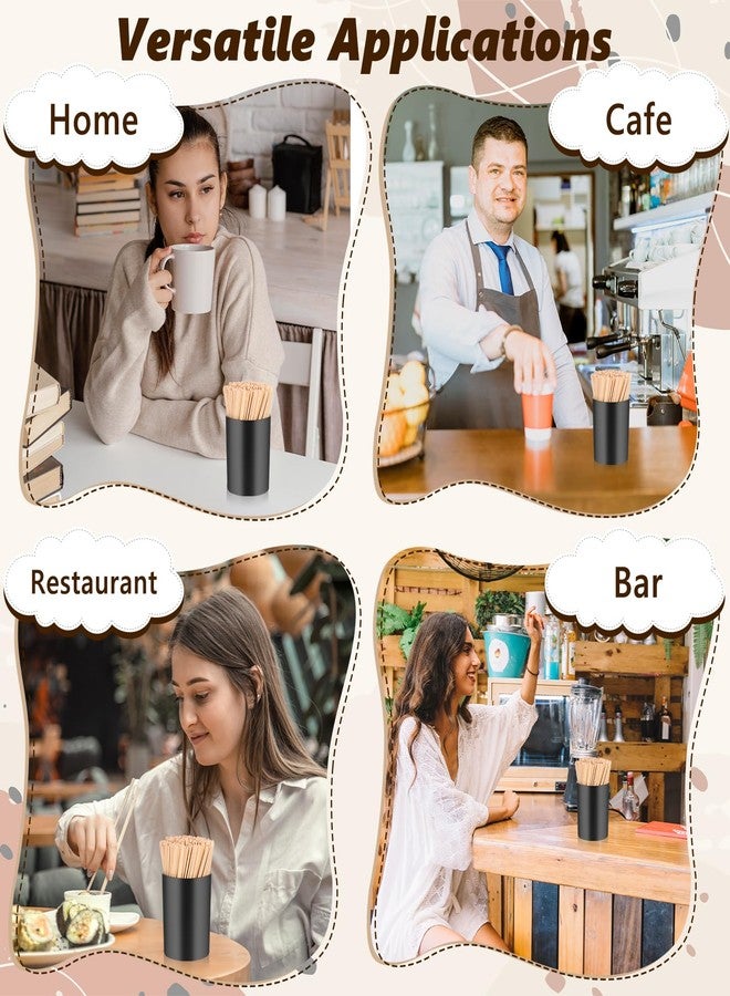 DLUGOPIS مجموعة 200 قطعة من أعواد تقليب القهوة الخشبية مع حاملها، أعواد تقليب القهوة الخشبية، 5.5 بوصة، أعواد تقليب المشروبات للاستخدام مرة واحدة، أعواد تقليب القهوة (خشب وأسود، أعواد تقليب القهوة 5.5 بوصة) - Image 4