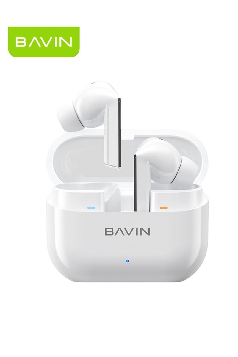 Bavin High-Resolution Wireless Bluetooth Earphones Deep Bass and Ultra-Clear Sound Touch Control Bluetooth 5.3 White - Image 1