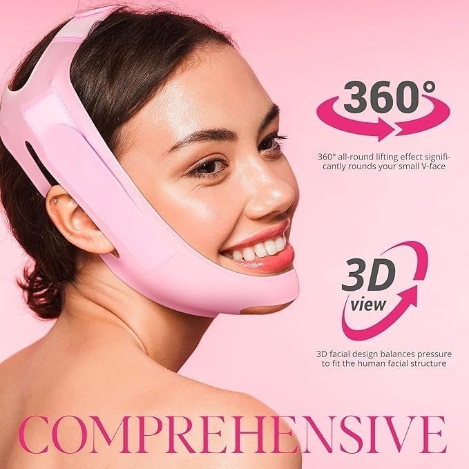 SEYROLIN SEYROLIN VFace Shaping Double Chin Reducer Mask Silicone Face Lifting Wrinkle Reduction Skin Tightening and Jawline Sculpting Tool for Youthful Firm Skin Adjustable Reusable  - Image 5