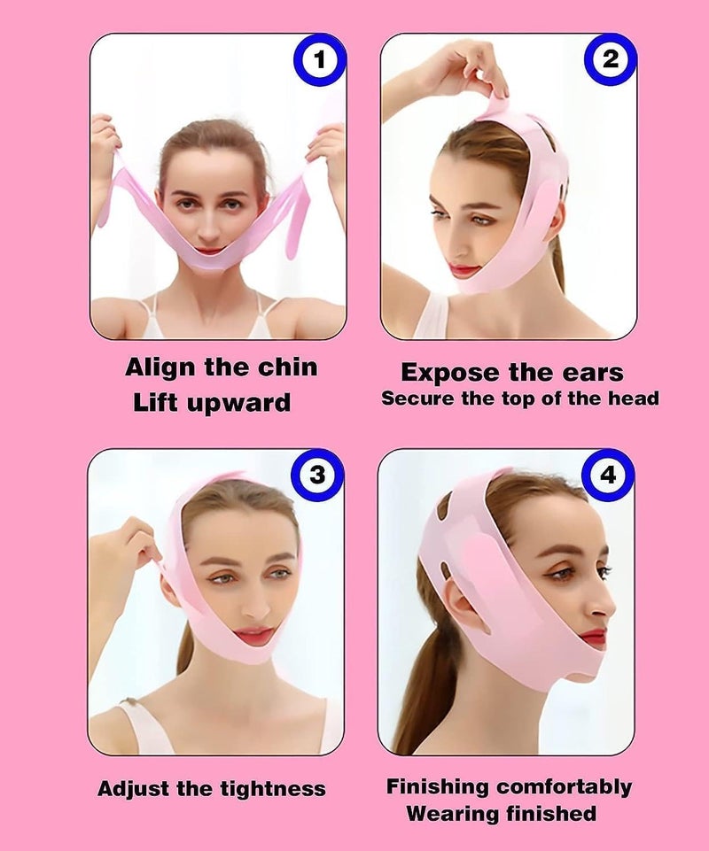 SEYROLIN SEYROLIN VFace Shaping Double Chin Reducer Mask Silicone Face Lifting Wrinkle Reduction Skin Tightening and Jawline Sculpting Tool for Youthful Firm Skin Adjustable Reusable  - Image 3