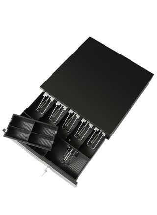 Cash Drawer Register, RB-405C, 6 Cash Bills 4 Coins Compartment, Heavy Duty, Automatic Open, Key Lock, Removeable Tray, Check Slot, POS RJ11 Printer Interface, Black - pzsku/Z95ACBE1336C7EFC1C0CDZ/45/_/1734953401/33140bdf-19e3-4a41-89a6-c6200365f514