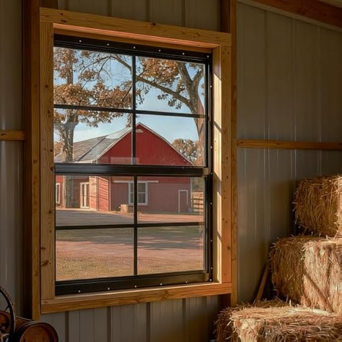 21" X 27" Black Shed Windows 2 Pack,Small Windows With Tempered Glass - Flush Mount | Ultimate Choice For Chicken Coop, Greenhouse, Garage, Playhouse - Image 2