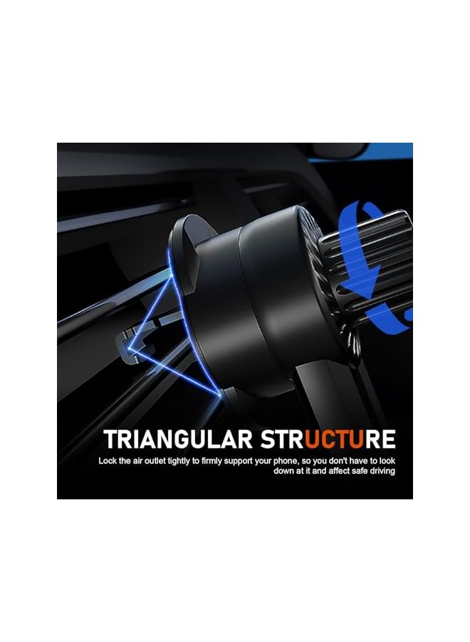 S-TOP Air Vent Phone Mount Adjustable Car Phone Holder, Universal Clip-on Smartphone Cradle for 4-7.2 Inch Devices, 360° Rotation Black - Image 3