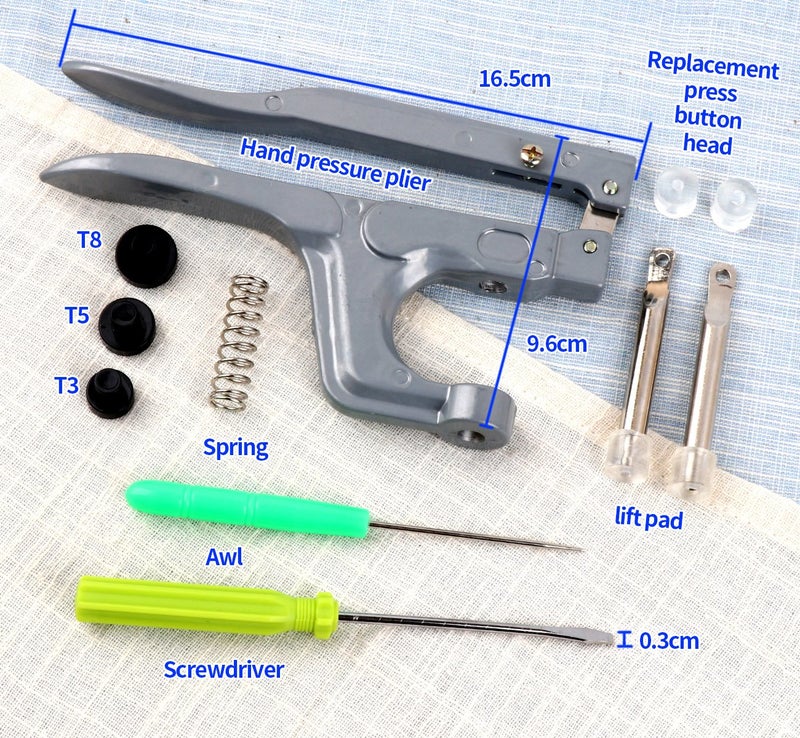 ilauke 400 Sets Snap Buttons with Snap Pliers T5 Plastic Snaps No-Sew Buttons Fastener Setter for Clothing Diapers Bibs Rain Coat Crafting - Image 3