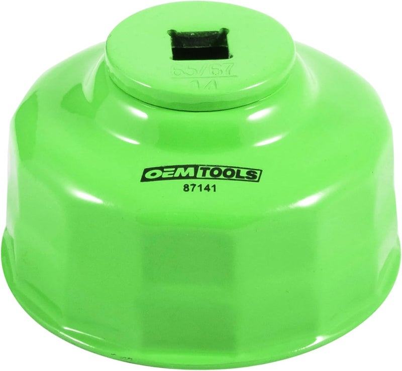 OEMTOOLS 87141 Oil Filter Wrench, 65/67 mm 14 Flute, Oil Filter Cap Prevents Slipping, Use with a 3/8" Drive Tool, Rust Resistant - Image 1