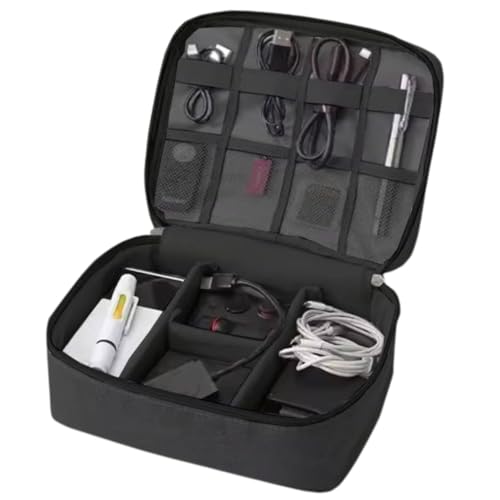 Aliens Gadget Travel Tech Organizer Case Bag Pouch for Electronic, Toiletry Organiser, Cosmetic Kit Polyester Water-Repellent for Phone, Charger, Hard Disk, Cables, Power Bank, Home&Travel Use(Black) - Image 2