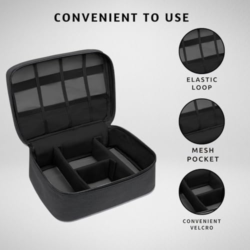 Aliens Gadget Travel Tech Organizer Case Bag Pouch for Electronic, Toiletry Organiser, Cosmetic Kit Polyester Water-Repellent for Phone, Charger, Hard Disk, Cables, Power Bank, Home&Travel Use(Black) - Image 4