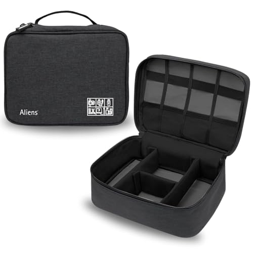 Aliens Gadget Travel Tech Organizer Case Bag Pouch for Electronic, Toiletry Organiser, Cosmetic Kit Polyester Water-Repellent for Phone, Charger, Hard Disk, Cables, Power Bank, Home&Travel Use(Black) - Image 1