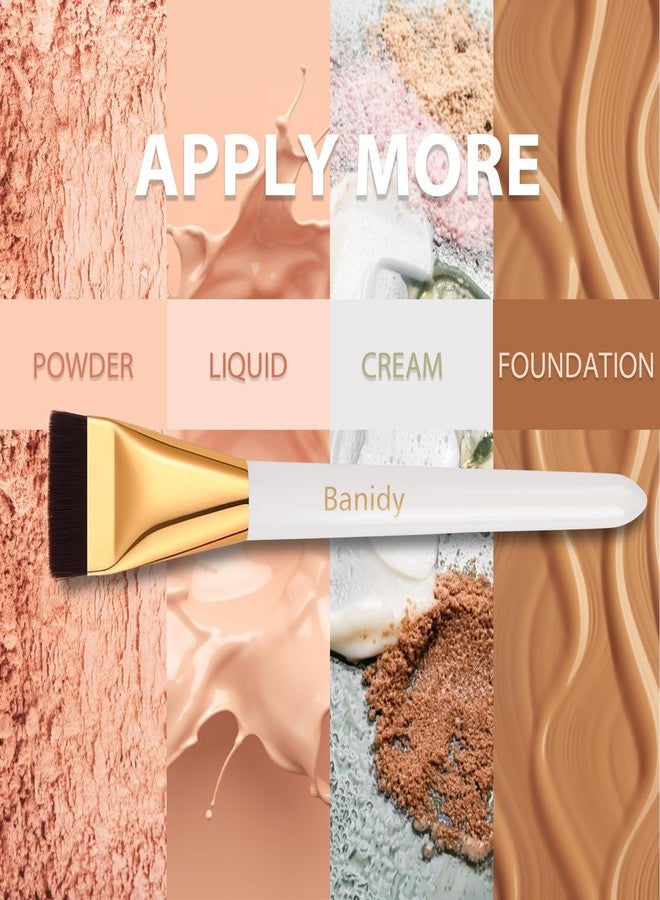 Banidy 2pcs Flat Foundation Brush for Liquid Makeup,Ultra Thin Liquid Premium Makeup Face for Blending, Cream, Face Flat Makeup Tool - Image 2