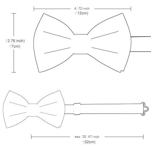 Branduce Mens Wine Burgundy Bow Tie for Wedding Solid Satin Silk Bowties Pocket Square and Lapel Pin Brooch Set (BB07-33) - Image 4