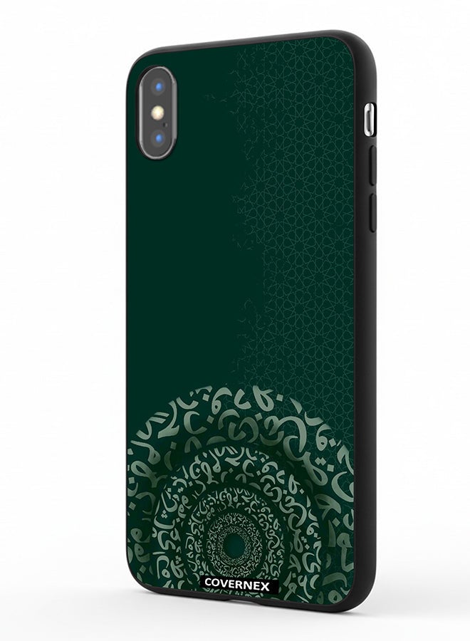 Covernex Apple iPhone Xs Max Protective Case Cover Printed Featuring Emerald Arabesque Featuring Circular - Image 1