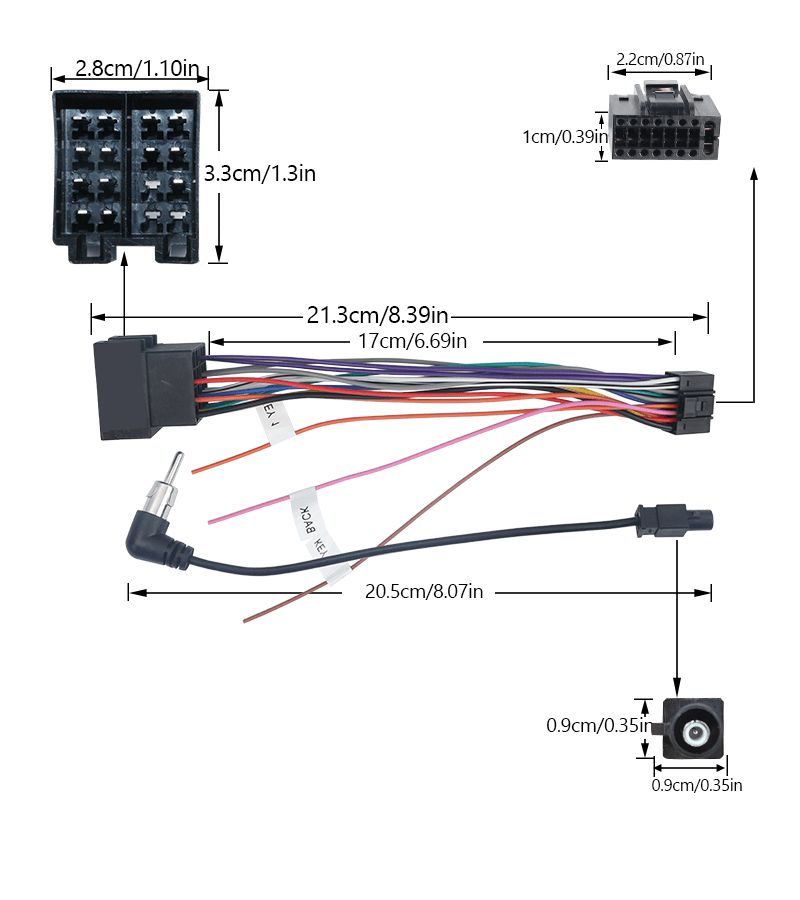 Car Power Wiring Harness For Volkswagen Universal Small Head Low Model - Image 2