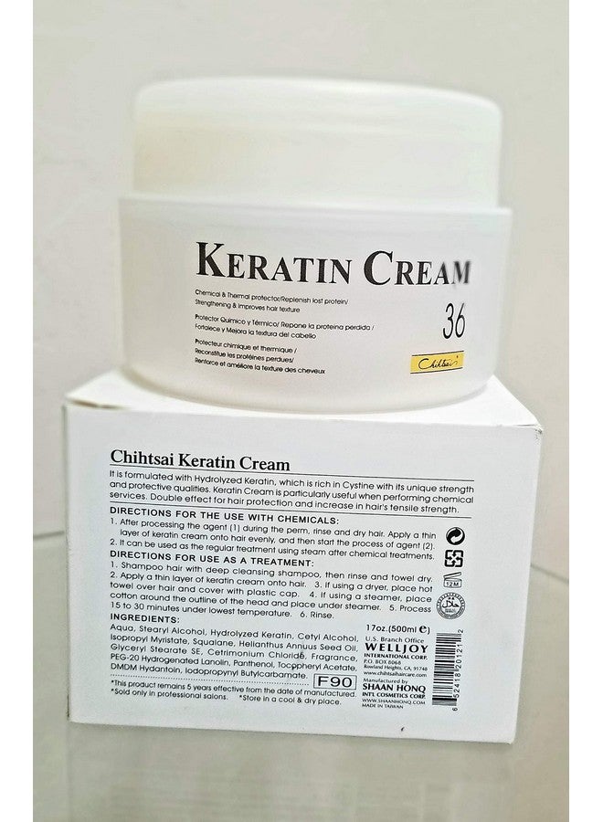 Chihtsai No.36 Keratin Cream (17oz/500ml) - Chemical & Thermal protector / Replenish lost protein/ Strengthens & Improves hair texture - Image 4