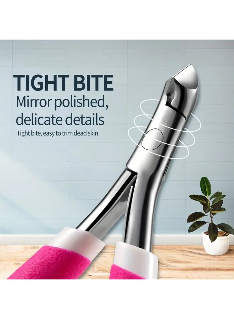 يوكانبي مجموعة مقصات الجلد الزائد - أدوات مانيكير احترافية للجميع لإزالة الجلد الميت، قاطع جلد الأظافر من الفولاذ المقاوم للصدأ مع غطاء حماية، بدون رائحة - مثالي للعناية بالأظافر ودفع الجلد الزائد - Image 4