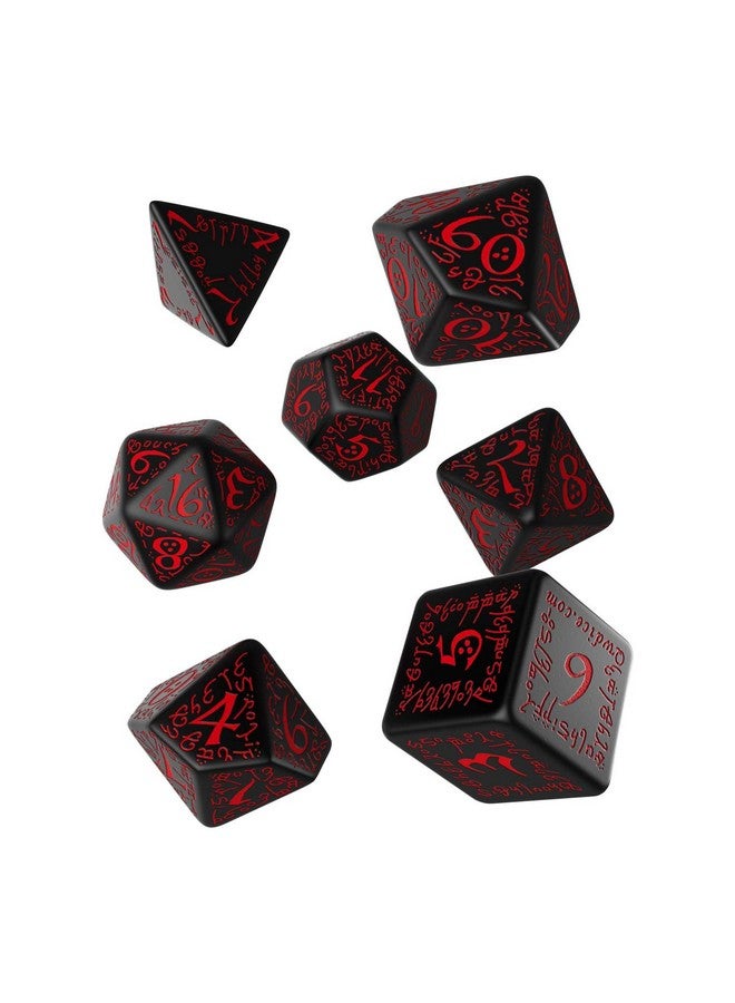 Q WORKSHOP Elvish Dice Set, Black/Red - Image 1