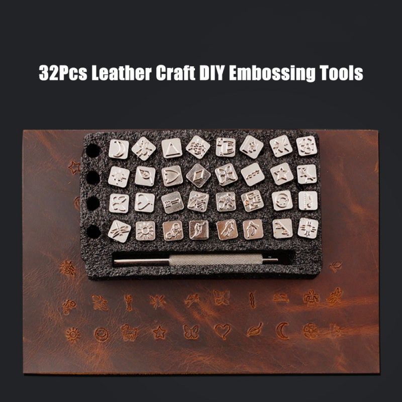 Leather Craft Punch Stamps: High-quality Steel Material, Tough And Sturdy - Ergonomic Design, Easy To Operate, Improve Efficiency - Stamping Handle For DIY Leather Projects Handmade Wallets - Image 3