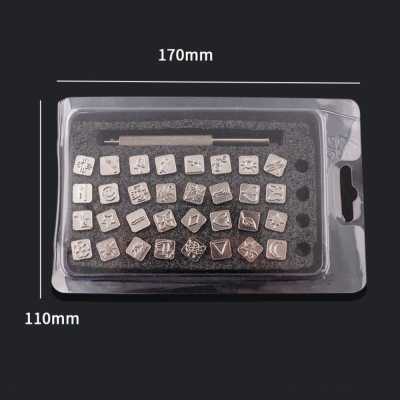 Leather Craft Punch Stamps: High-quality Steel Material, Tough And Sturdy - Ergonomic Design, Easy To Operate, Improve Efficiency - Stamping Handle For DIY Leather Projects Handmade Wallets - Image 4