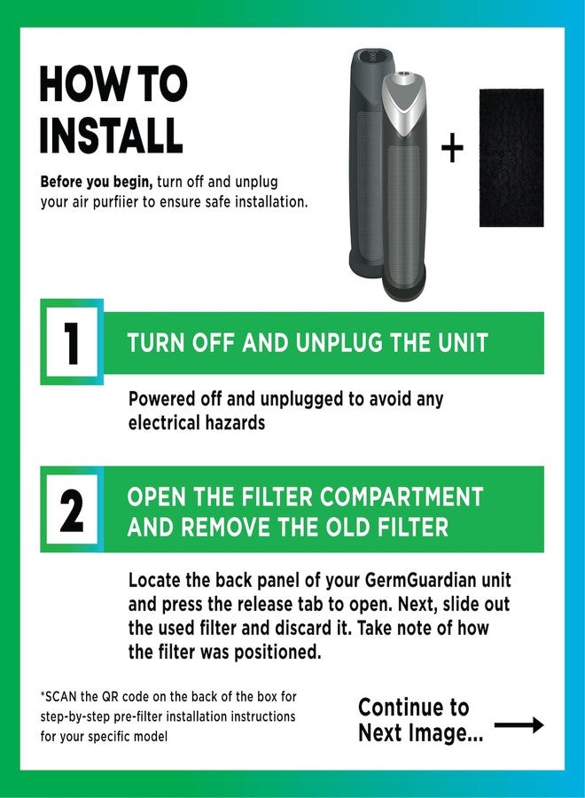 Filterbuy Activated Carbon Pre-Cut Filter E Replacement for GermGuardian Air Purifier (4-Pack, Made in USA) - Image 5