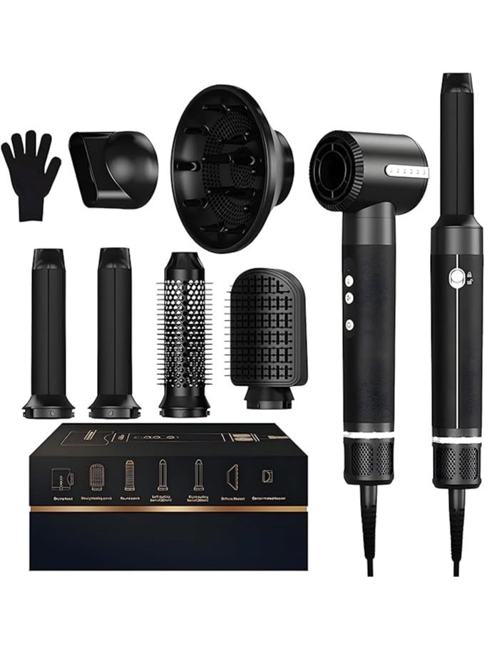 general 7 in 1 Hair Dryer Brush,110000 RPM High Speed Blow Dryer Hair Wrap Dryer System,Detachable Hair Styling Tools - Ionic Hair Dryer with Diffuser, Air Curling Iron,Curling Brush,Hair Straightener Brush - Image 1