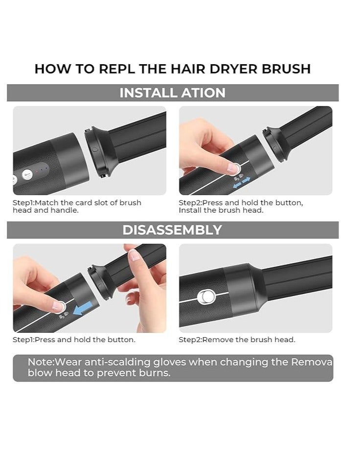 general 7 in 1 Hair Dryer Brush,110000 RPM High Speed Blow Dryer Hair Wrap Dryer System,Detachable Hair Styling Tools - Ionic Hair Dryer with Diffuser, Air Curling Iron,Curling Brush,Hair Straightener Brush - Image 4