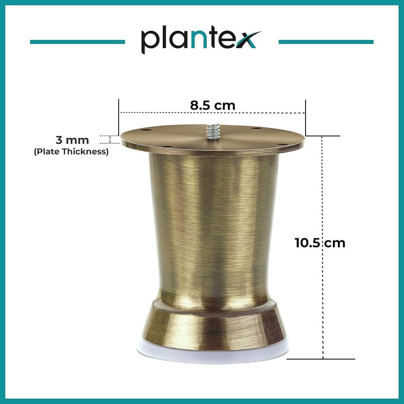 Plantex Heavy Duty Stainless Steel 4 inch Sofa LegBed Furniture Leg Pair for HomeFurniture Sofa Legs for TableSofa Support LegsSofa Furniture Leg Brass Antique Set of 4 Pcs - Image 3