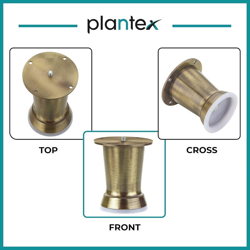 Plantex Heavy Duty Stainless Steel 4 inch Sofa LegBed Furniture Leg Pair for HomeFurniture Sofa Legs for TableSofa Support LegsSofa Furniture Leg Brass Antique Set of 4 Pcs - Image 5