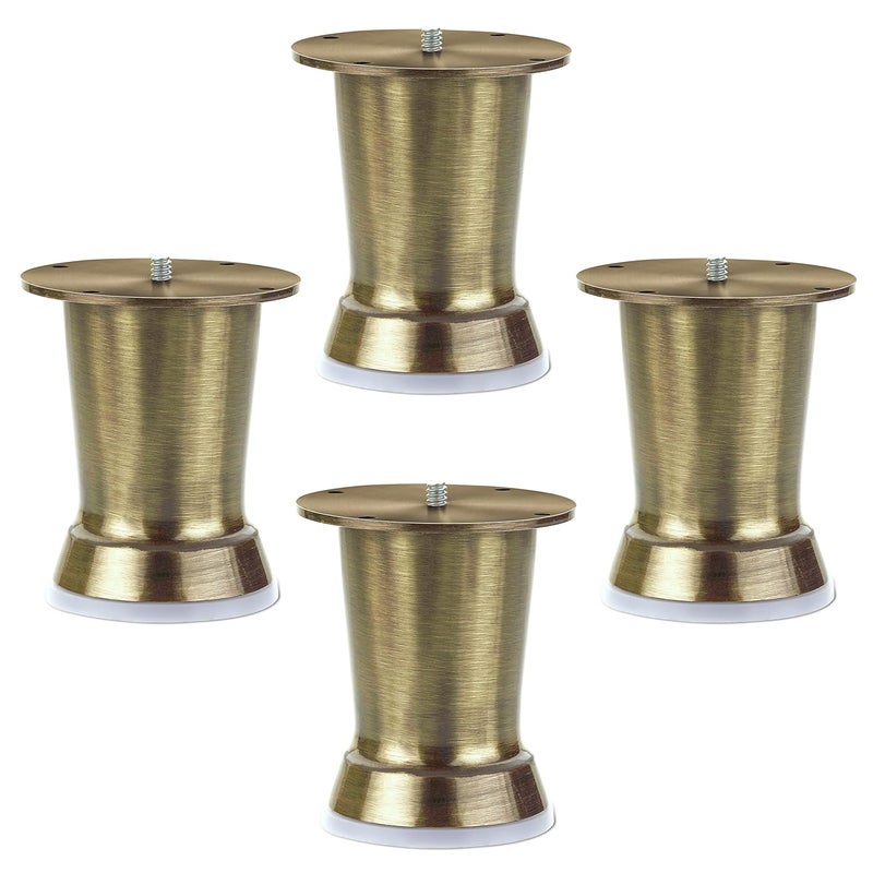 Plantex Heavy Duty Stainless Steel 4 inch Sofa LegBed Furniture Leg Pair for HomeFurniture Sofa Legs for TableSofa Support LegsSofa Furniture Leg Brass Antique Set of 4 Pcs - Image 1