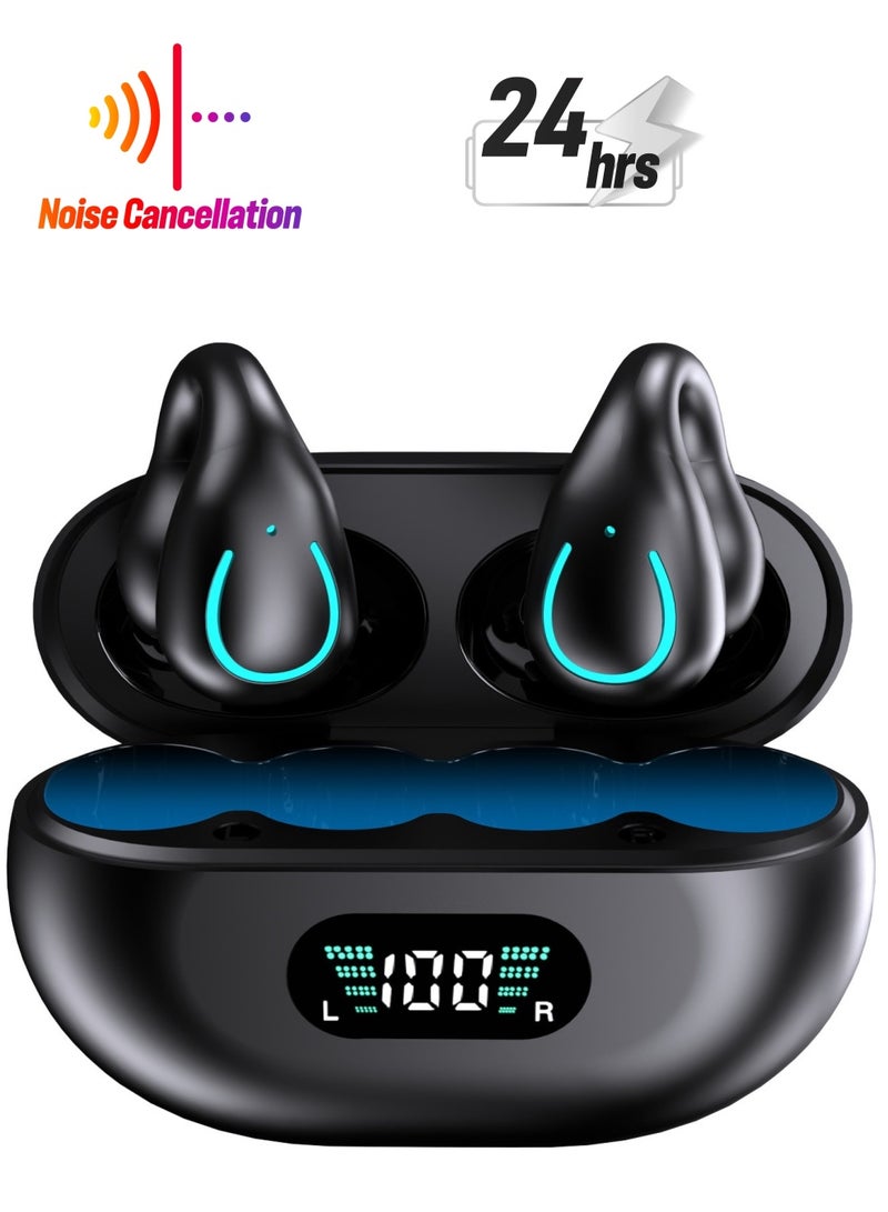 سماعة بلوتوث لاسلكية رياضية معلقة الأذن كليب نوع الأذن أسود - Image 1