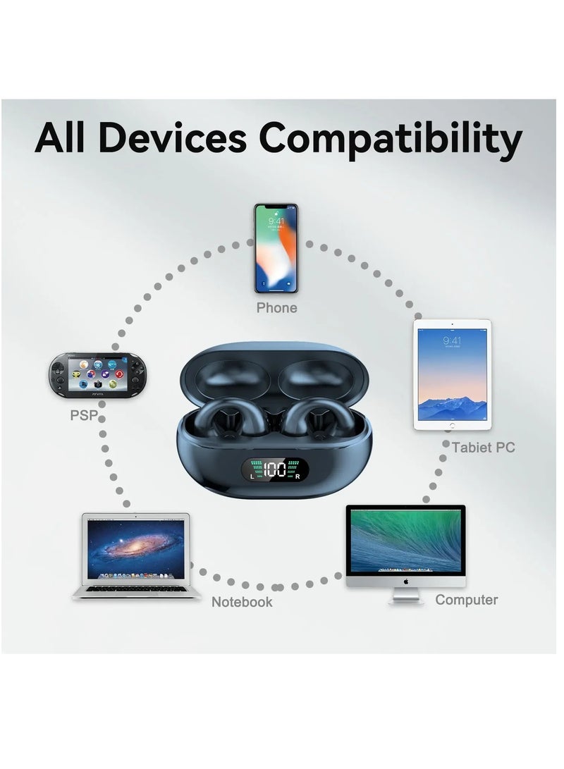 سماعة بلوتوث لاسلكية رياضية معلقة الأذن كليب نوع الأذن أسود - Image 4