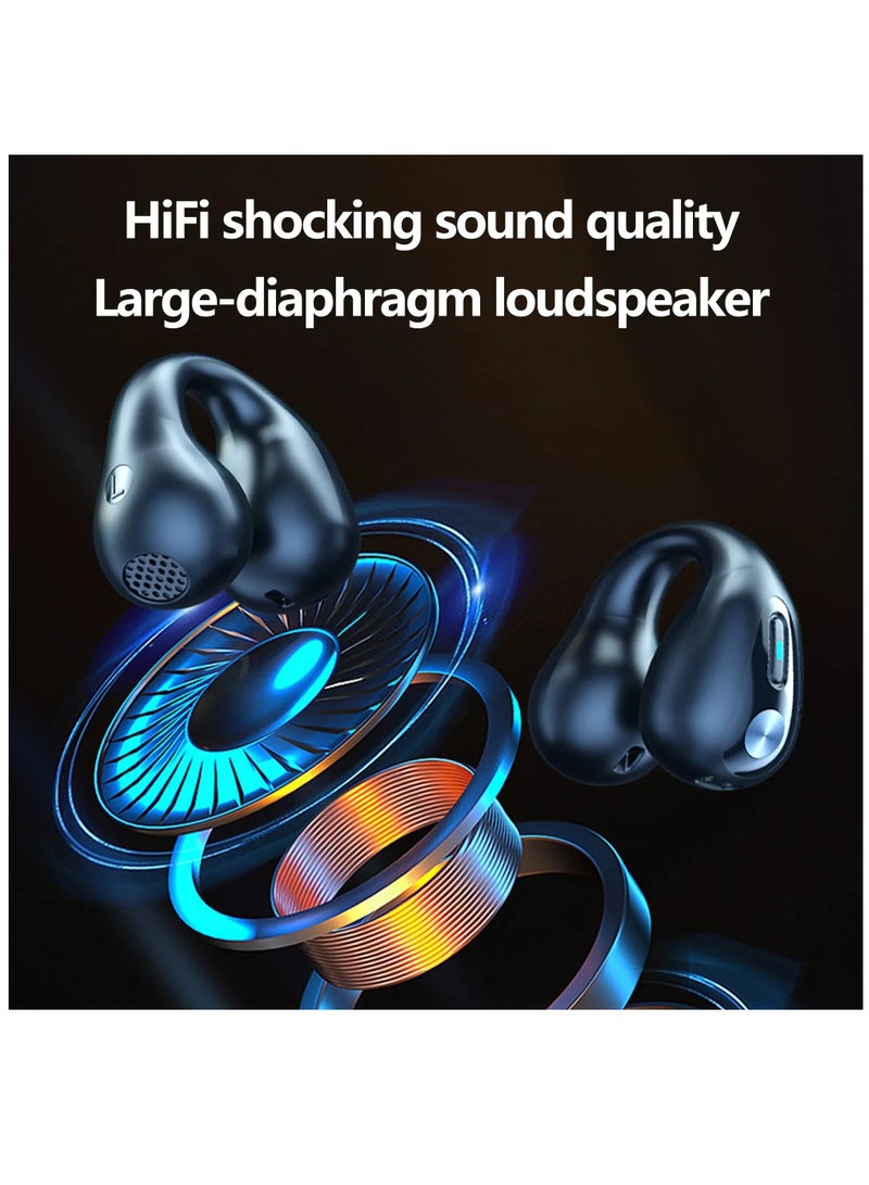 سماعة بلوتوث لاسلكية رياضية معلقة الأذن كليب نوع الأذن أسود - Image 3