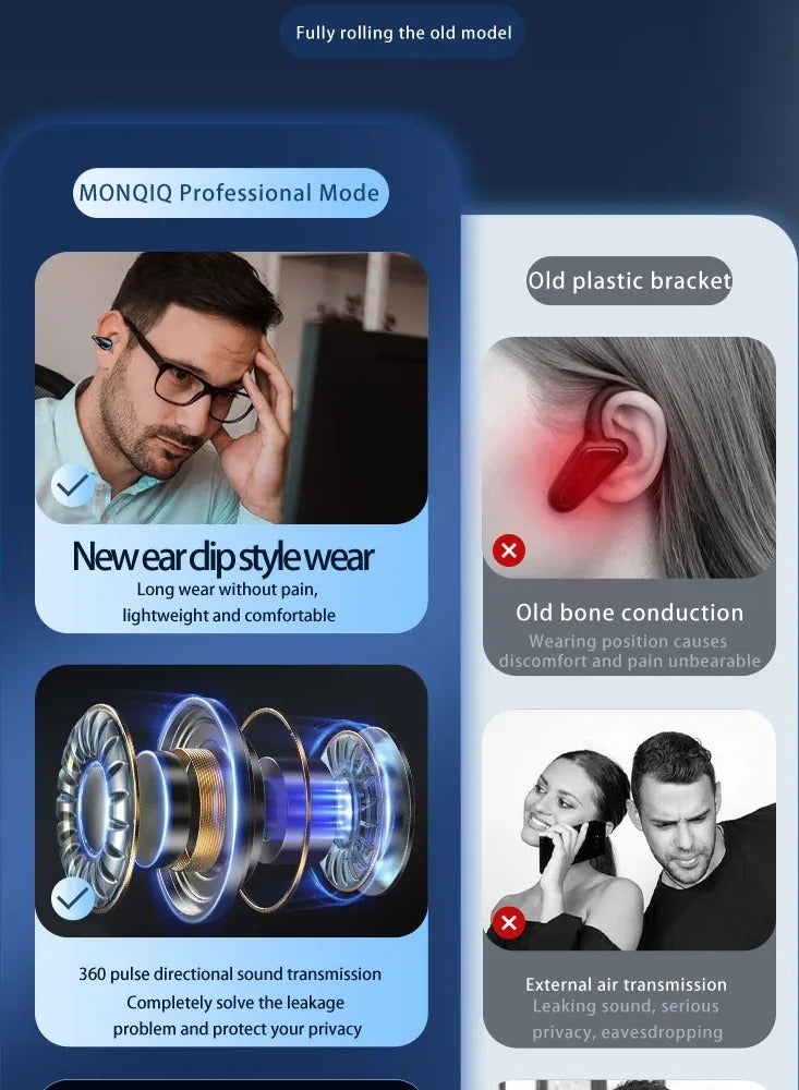 سماعة بلوتوث لاسلكية رياضية معلقة الأذن كليب نوع الأذن أسود - Image 5