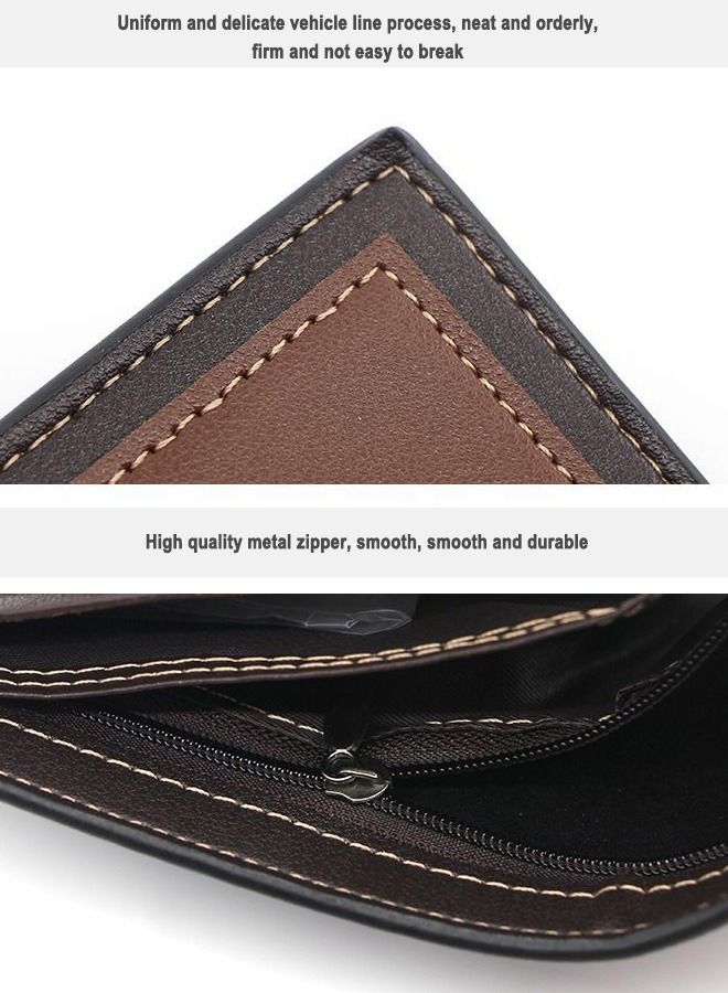 MenBense Men's Casual Crocodile Pattern Short Fold Over Wallet Card Holder ID Bag (11.5 x 9.5 x 1.5 cm) - Image 4