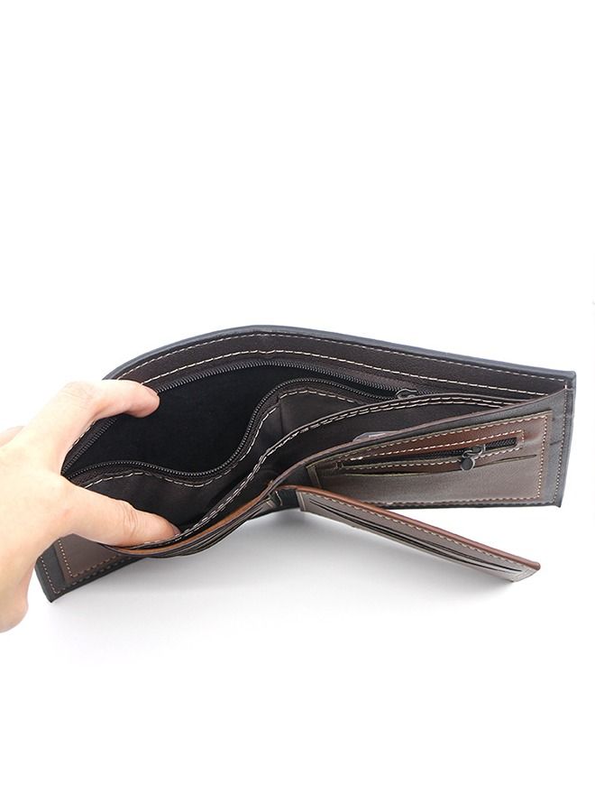 MenBense Men's Casual Crocodile Pattern Short Fold Over Wallet Card Holder ID Bag (11.5 x 9.5 x 1.5 cm) - Image 5