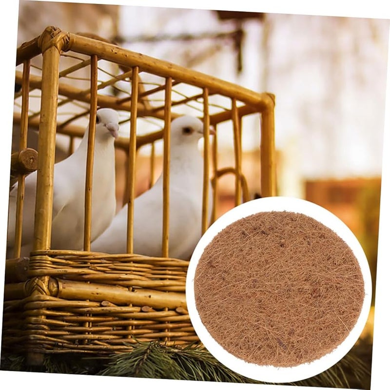 6 قطع حصائر أعشاش طيور من ألياف جوز الهند، وسادات طبيعية قابلة لإعادة الاستخدام للببغاوات والبودجير والسمان - Image 5