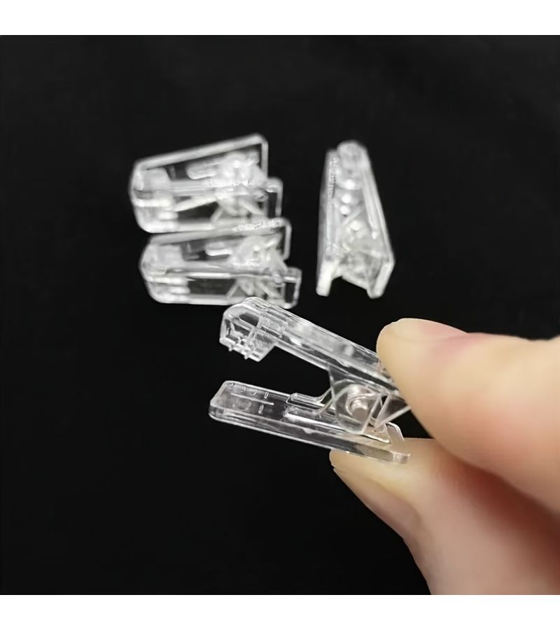 No Adhesive Set of 4 Transparent Craft Clips for Organizing Securing Items Home Office - Image 1