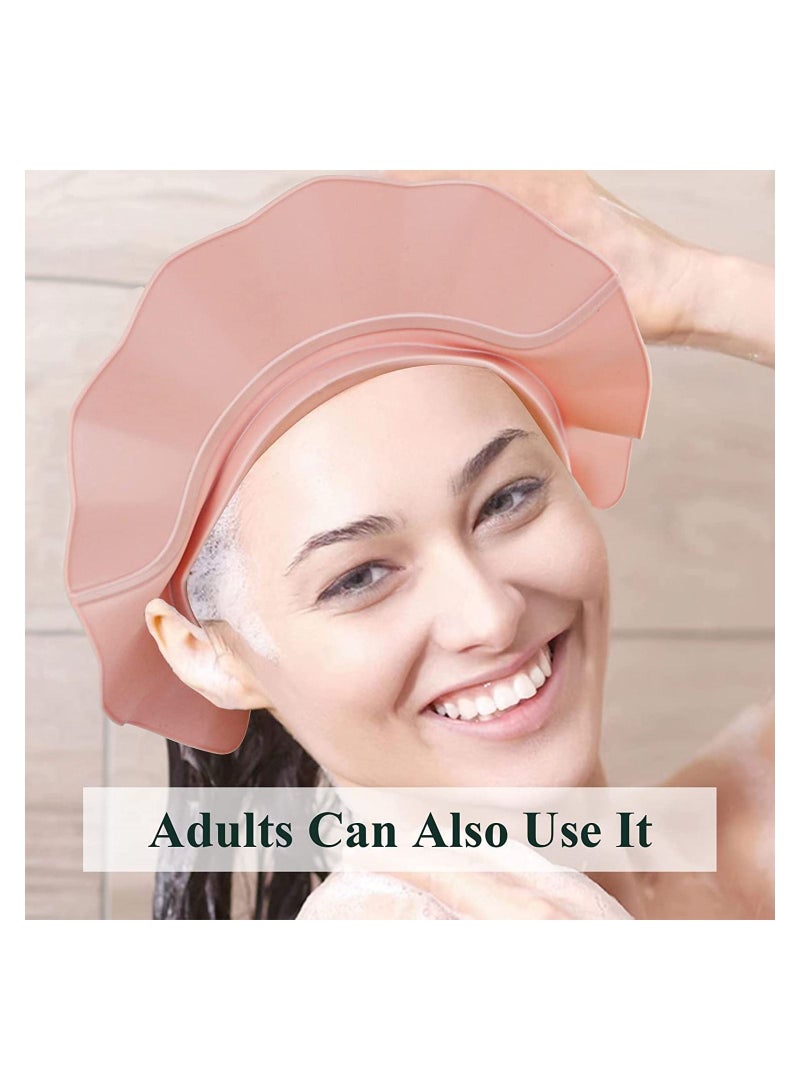Baby Shower Cap Bath Visor Protection Silicone Adjustable Safe Bathing Cap for Protector Eye Ear Shampoo Cap for Infants Toddler Kids Children Pink - Image 5