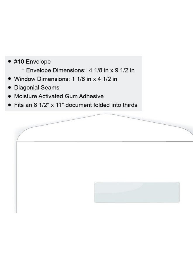 Office Express 10 Right Hand Window Envelope 24 White (4 1/8 X 9 1/2) Window Envelope Series (Pkg Of 100) - Image 3