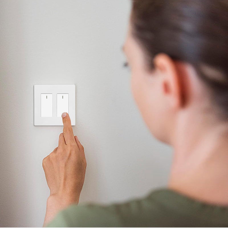 2Pcs Screwless Plastic Double Rocker Switch Wall Plates Modern Narrow Faceplates For Home And Commercial Use - Image 5