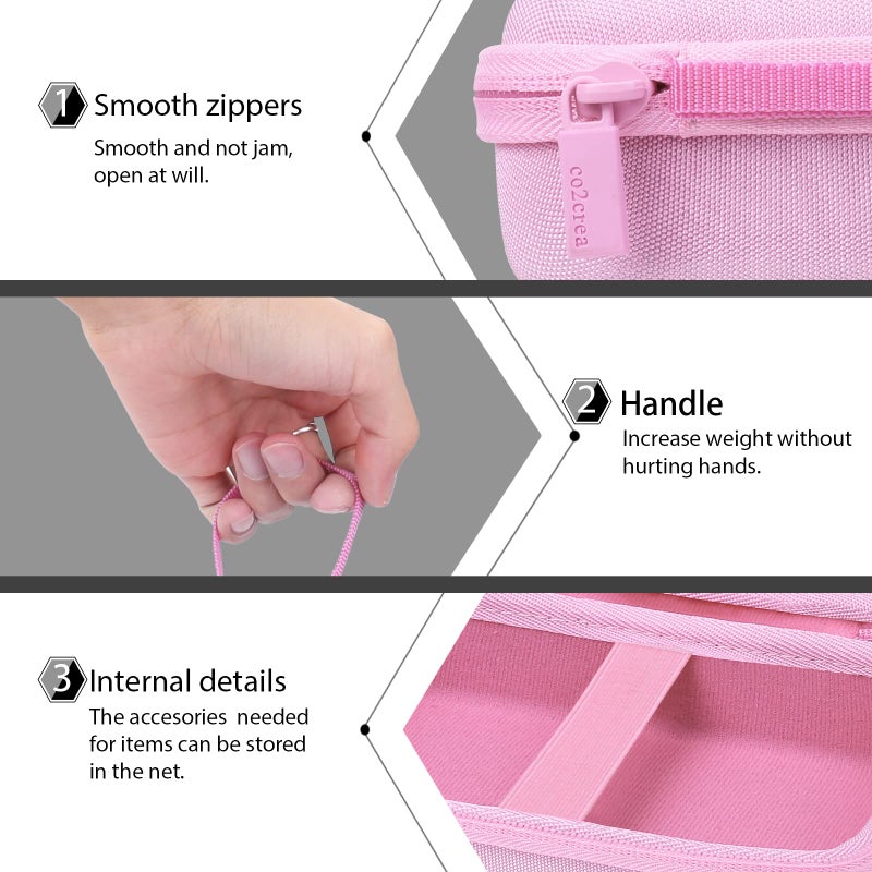 co2CREA Hard Travel Case Replacement for Canon SELPHY QX20 / QX10 Portable Square Photo Printer (Pink Case) - Image 4