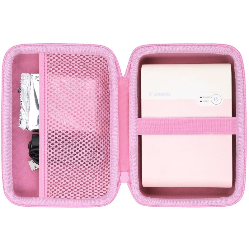 co2CREA Hard Travel Case Replacement for Canon SELPHY QX20 / QX10 Portable Square Photo Printer (Pink Case) - Image 1