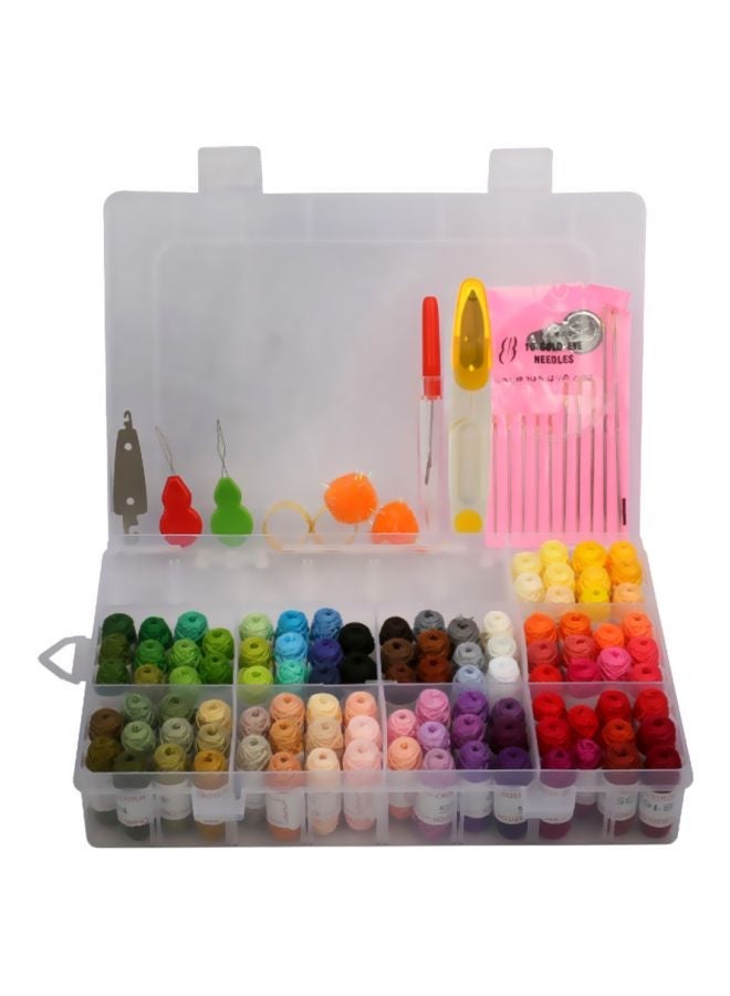 NIBEMINENT 50-Colours Thread Hoops DIY Sewing Kit Multicolour - Image 1