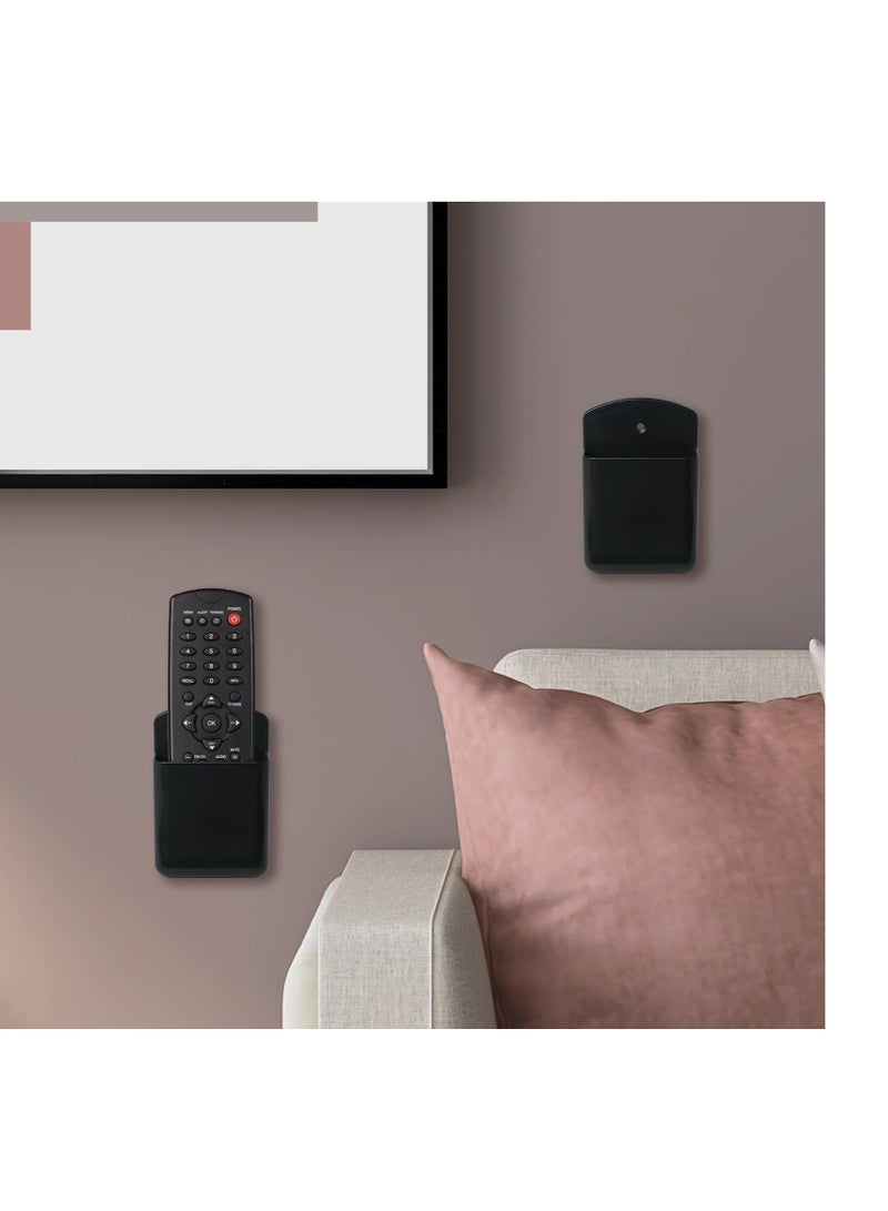 Excefore Wall Mount Remote Control Holder, 3 Pcs TV Controller Holder, Self Adhesive Remote Holder, Wall Pen Holder Storage Accessories, for Home Office School (Black) - Image 2