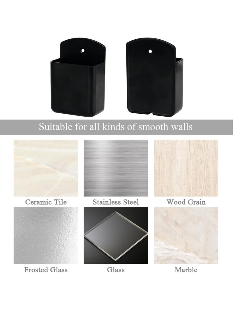 Excefore Wall Mount Remote Control Holder, 3 Pcs TV Controller Holder, Self Adhesive Remote Holder, Wall Pen Holder Storage Accessories, for Home Office School (Black) - Image 4