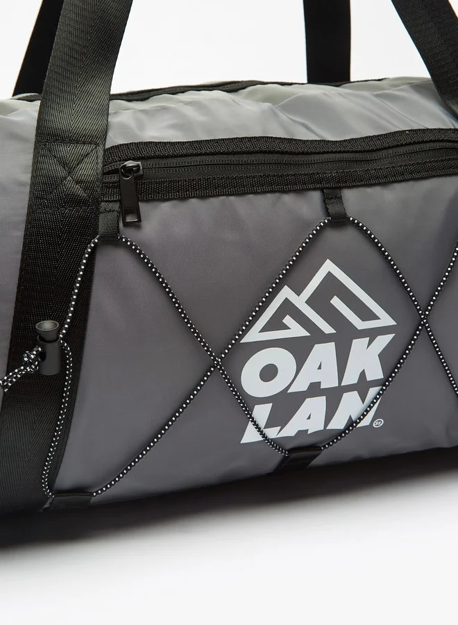 شو اكسبرس Logo Print Duffel Bag with Detachable Strap and Zip Closure