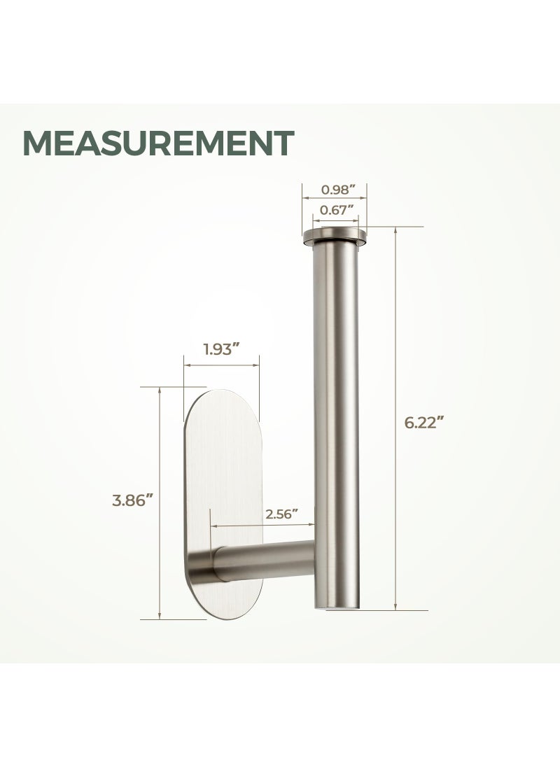 JOY DECOR 1 Pack Adhesive Toilet Roll Stand - Brushed Nickel SUS304 Stainless Steel  Rustproof Toilet Paper Holder No Drilling Tissue Holder for Kitchen Bathroom Wall Mount  - Image 4