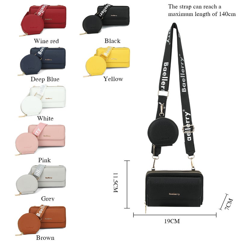 Baellerry Women's PU Leather Crossbody Bag with Letter Print and Zipper - Image 4