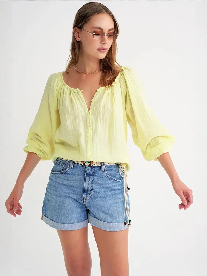 MixRay Mixray Buttoned Muslin Blouse