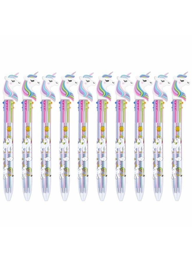 Tbestmax 12 Multicolor Ballpoint Pen Retractable Gel Pen Unicorn Shuttle Pens Liquid Ink Pens Set Pen Supplies Office Gifts 6-Color-In-1 - Image 5
